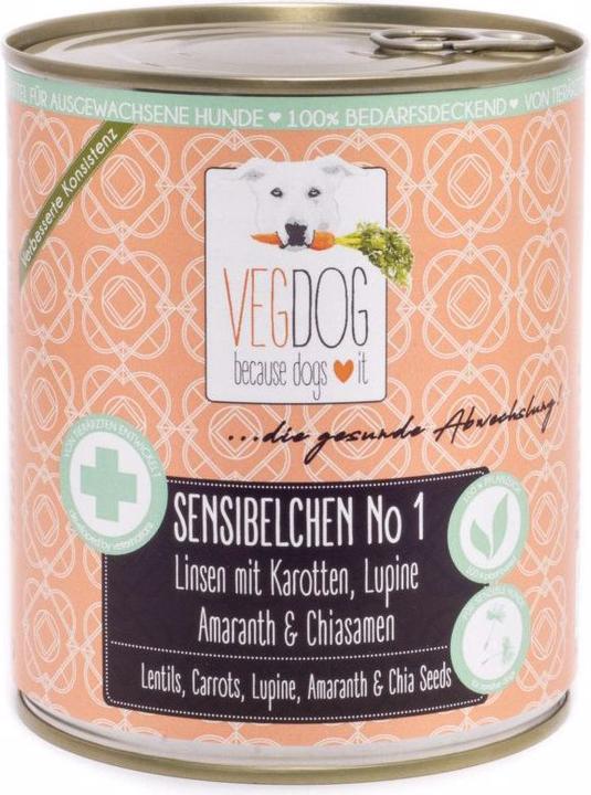 Produktbild Vegdog Sensibelchen No 1 Linsen mit Karotten (Adult, 1 Stk., 800 g)