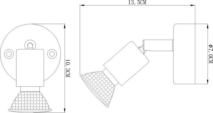 Actual product image Globo LED spotlight OLANA, metal rust-coloured, 57381-1R (GU10)