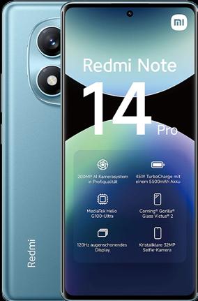 Actual product image Xiaomi Redmi Note 14 Pro (256 GB, Ocean Blue, 6.67", Dual SIM, 209.72 Mpx, 4G)
