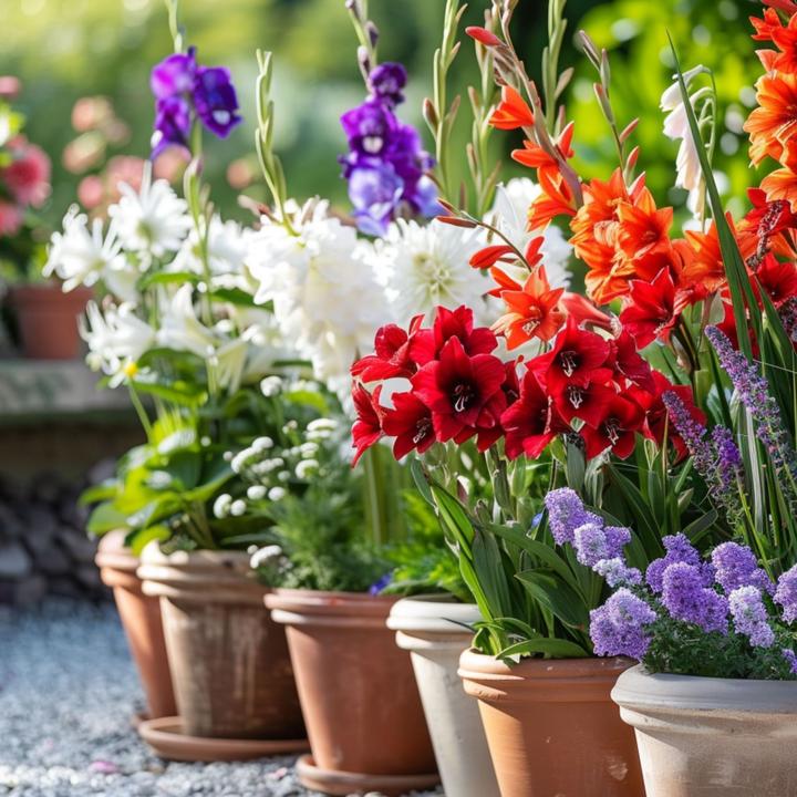 Image du produit Plant in a Box Gladiolus grootbloem Rood (Traderhorn) Appel de gladiolus. Acidantera Triteleia Corrina Dahlia (10 cm)