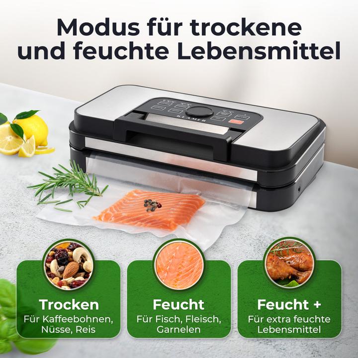 Produktbild KLAMER Premium Vakuumiergerät für Lebensmittel - Vakuumierer für trockene & feuchte Lebensmitte…