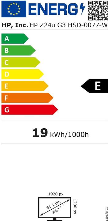 Energy Label HP Z24u G3 (1920 x 1200 pixels, 24")