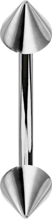 Image du produit Star Piercing Banane argent avec deux cônes (sans laiton, Titane G23)