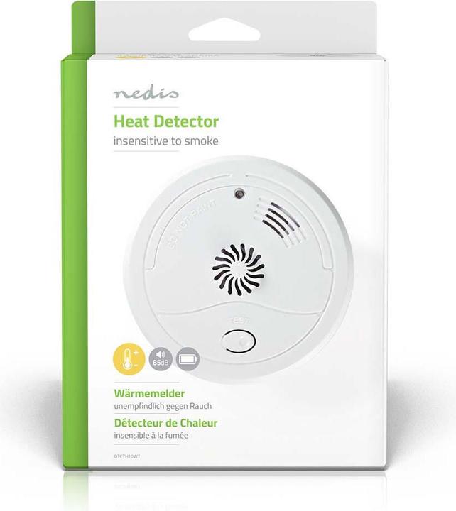 Produktbild Nedis Heat Alarm Battery Powered Battery Life up to: 7 Year with Test Button 85 dB ABS White