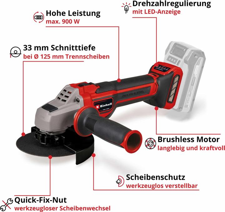 Productafbeelding Einhell TP-AG 18/125 CE Q Li - Solo (125 mm)