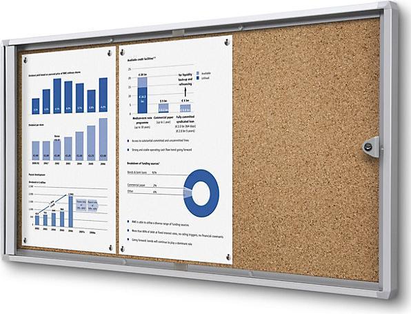 Produktbild eurokraft basic Info-Schaukasten für innen (Magnettafel, Pinnwand, 71.5 x 35 cm)