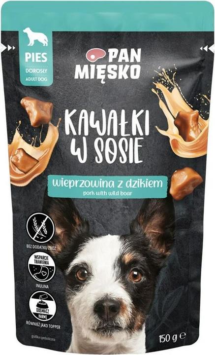 Produktbild Pan Miesko PAN MIĘSKO Pieces in sauce Pork with wild boar - wet dog food - 150g (150 g)