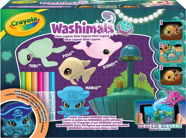 Actual product image Goliath Toys Crayola Washimals Ocean Glow Lagoon playset