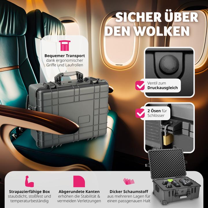Produktbild tectake Transportkoffer rollbar mit Teleskopgriff (2 Teile)
