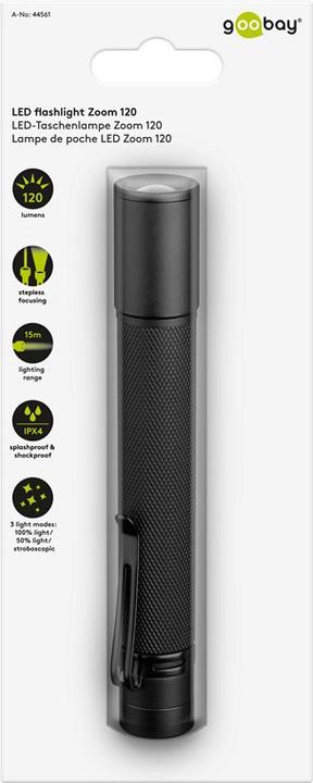 Produktbild Goobay LED-Taschenlampe Zoom 120 (14.20 cm, 120 lm)