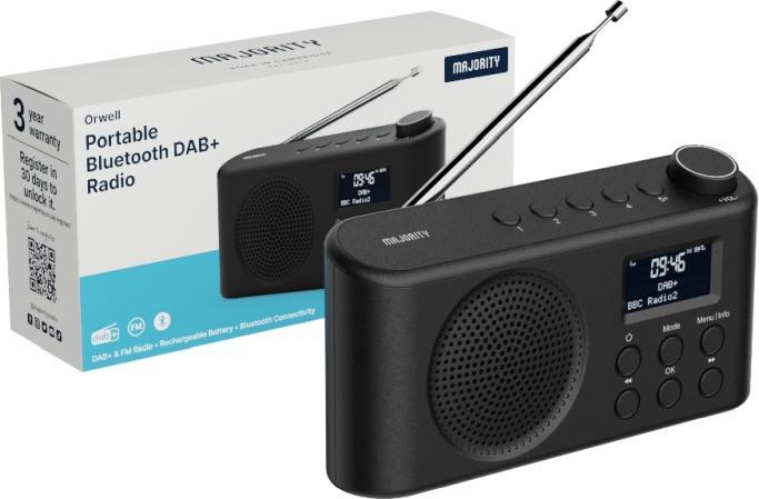 Actual product image Majority Orwell DAB+ Radio mit Akku (VHF, DAB+, Bluetooth)