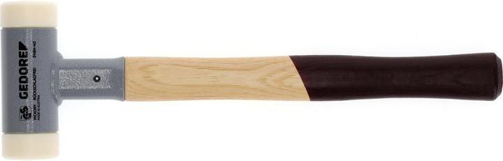 Produktbild Gedore Rückschlagfreier Schonhammer, Ø 40 mm, Hickorystiel, Austauschbare Polyamid-Köpfe (730 g)