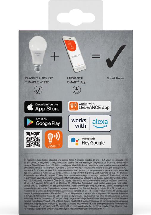 Produktbild Ledvance Smart+ Wifi Classic (E27, 14 W, 1521 lm, 1 x, F)