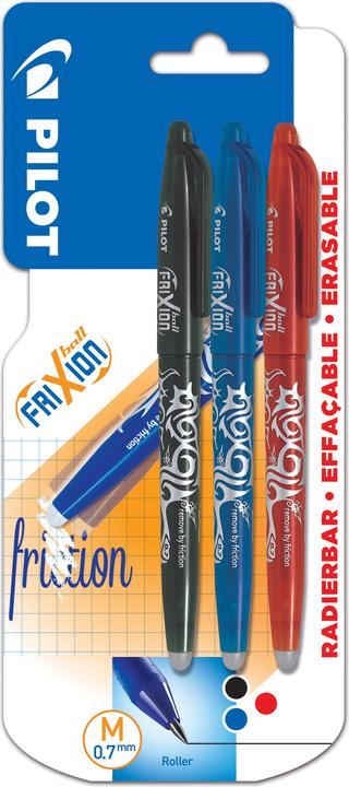Produktbild Pilot FriXion Ball (Mehrfarbig, Blau, Schwarz, Rot, 3 x)