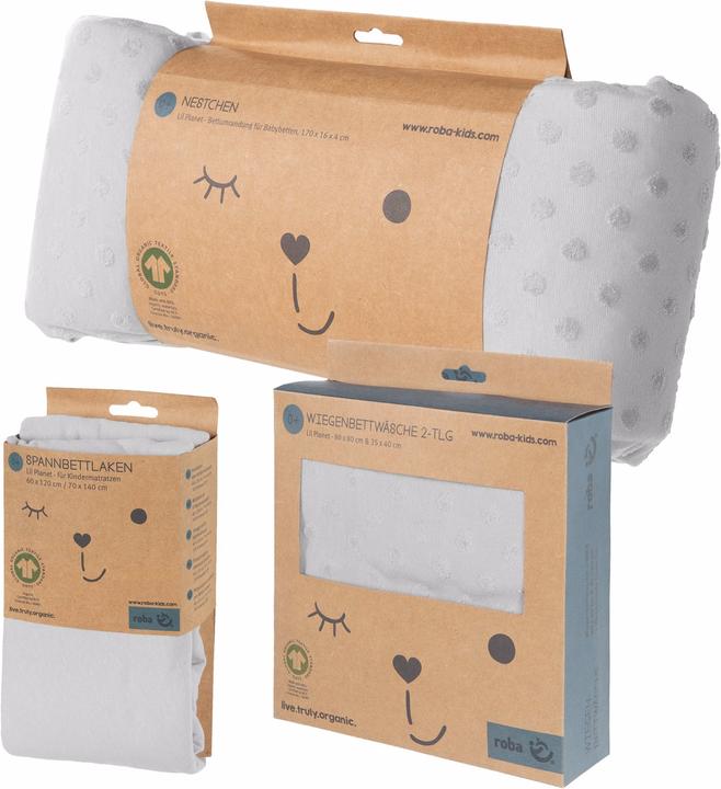 Immagine prodotto Roba Set regalo BIO Jersey Sleeping Large Lil Planet Grey (100 x 135 cm, 40 x 60 cm)