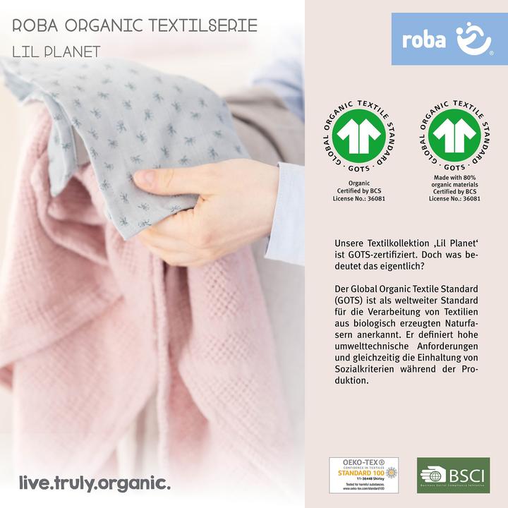 Immagine prodotto Roba Set regalo BIO Jersey Sleeping Large Lil Planet Grey (100 x 135 cm, 40 x 60 cm)