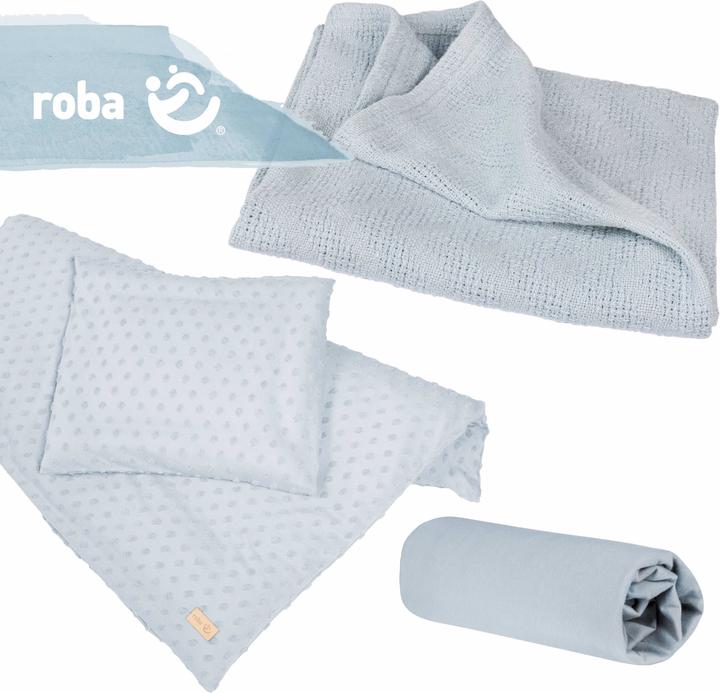 Roba Set cadeau BIO-Jersey Dormir petit Lil Planet turquoise (80 x 80 cm, 35 x 40 cm)