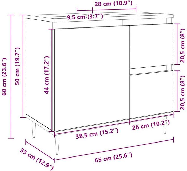 Image du produit VidaXL Badschrank (65 x 33 x 60 cm)