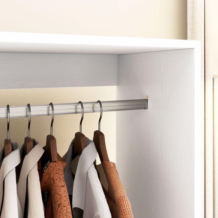 Immagine prodotto Swisshandel24 Mobiler Kleiderschrank Garderobe Schrank Regal für Schlafzimmer Weiss