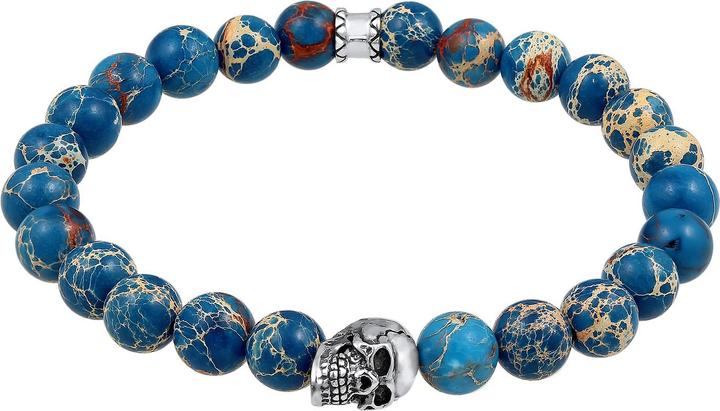 Actual product image Kuzzoi Gemstone bracelet, skull (19 cm, Plastic, Agate, 925 sterling silver)