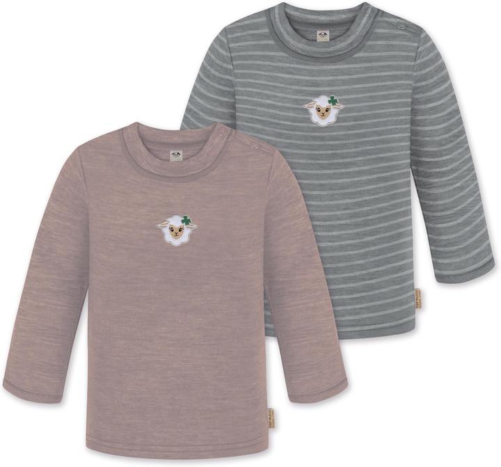 Produktbild Normani 2er Pack Baby Merino Longsleeve „Taupo" - 9473 (86, 92)