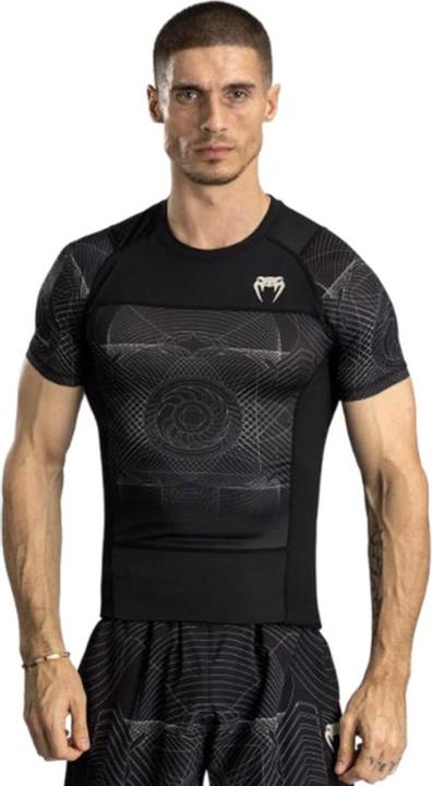 Venum G-Fit Air Short Sleeve Rashguard Deep Black Desert Sand (S)