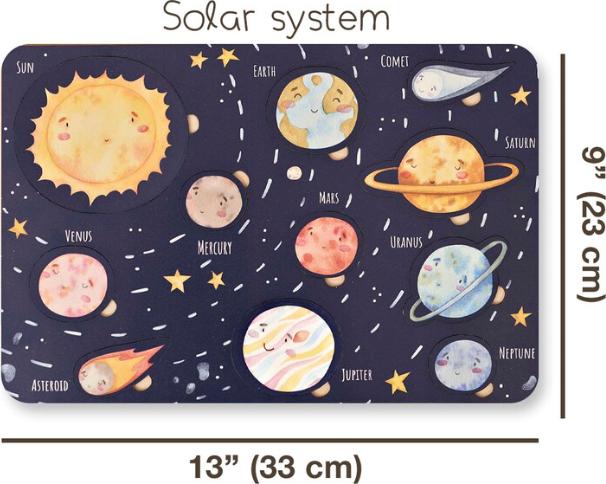 Produktbild Activity Board Sorter-Puzzle Struktur des Sonnensystems, Schulpuzzle, pädagogisches Öko-Spielzeug, Holzspielzeug