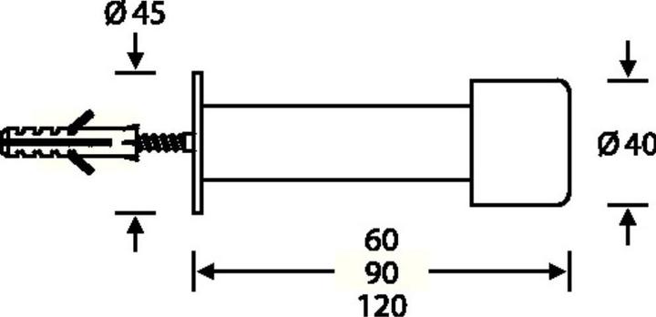 Produktbild FSB Wandtürpuffer 38 3880 Edelstahl matt Länge 120 mm (1 Stück)