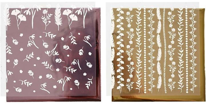 Image du produit Creativ Company Feuille de transfert 15 x 15 cm, 2 pièces, Bordeaux/or (2 x)