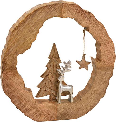 G. Wurm Display Moose made of aluminum with a tree in a ri