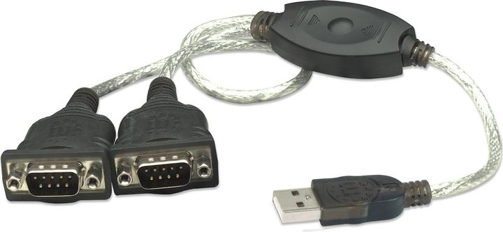 Manhattan Dual RS232 cable to USB, 2x ST-USB (0.45 m)