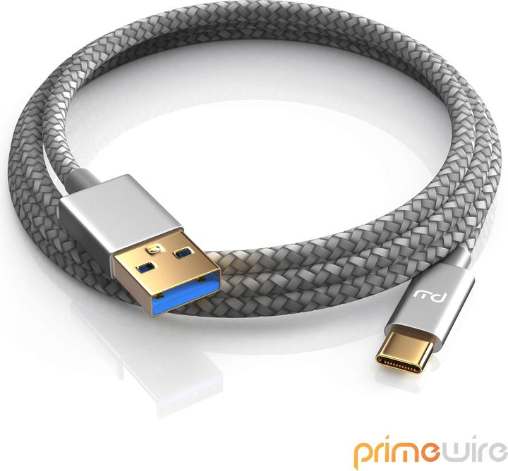 Produktbild Primewire USB-C 3.1 Kabel, USB Typ C zu Typ A, Datenkabel, Ladekabel, Nylonmantel, bidirektional, Geschirmt (2 m, USB 3.1)
