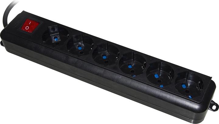 Presa Multipla 6 Schuko Con Interruttore Cavo 1,5mt Nera (6 x, CEE 7/3, 1.50 m)