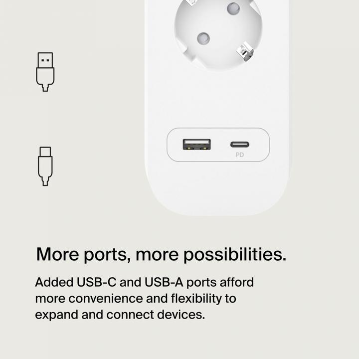 Produktbild Belkin Surgemaster Überspannungsschutz (4 x, USB-A, CEE 7/3, USB-C, 2 m)