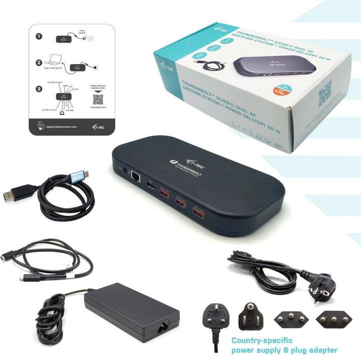 Produktbild i-tec Thunderbolt 3 Dual Docking Station (Thunderbolt, 3 Ports)