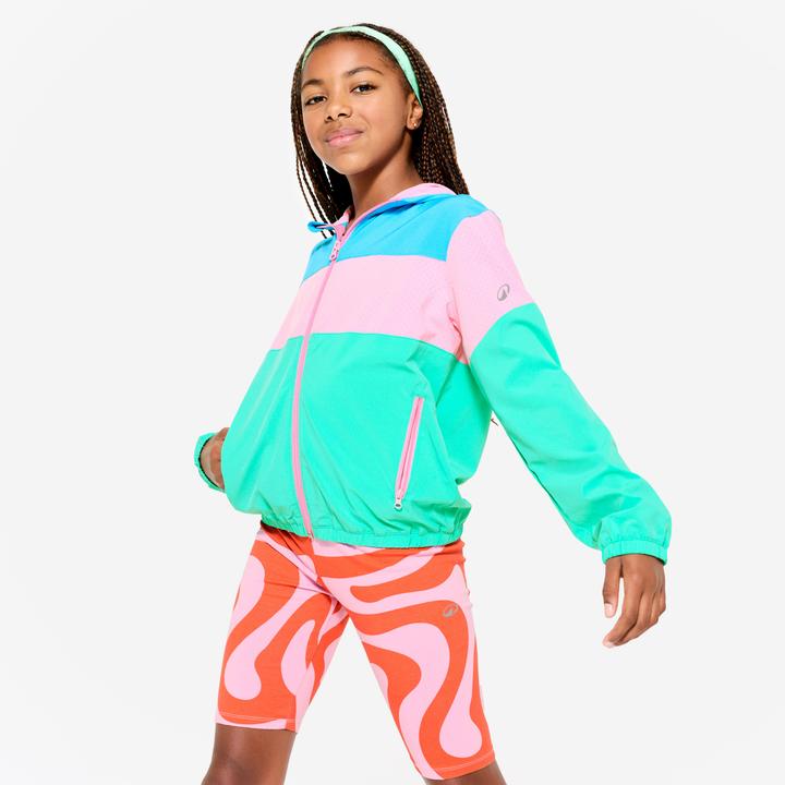 Domyos Trainingsjacke Kinder leicht atmungsaktiv - rosa/blau