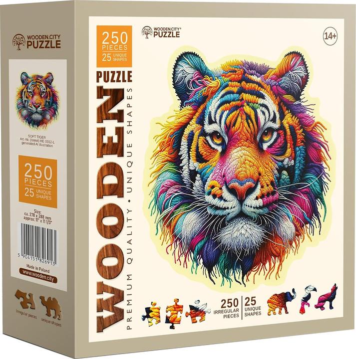 Immagine prodotto WoodenCity Puzzle in legno L Soft Tiger (250 pezzi)