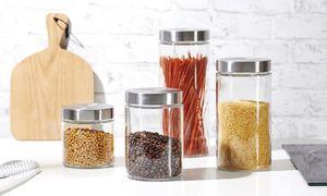 Actual product image Ritzenhoff & Breker "VIO" storage jar, round, 2.1 litre, made of glass, with stainless steel screw-top lid (2.10 l)
