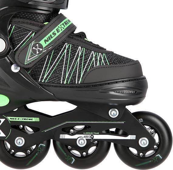 Actual product image Nils Roller Skates/Hockey Skates NH11912 black-green - PU80 mm/82A (L 39-42) (40)