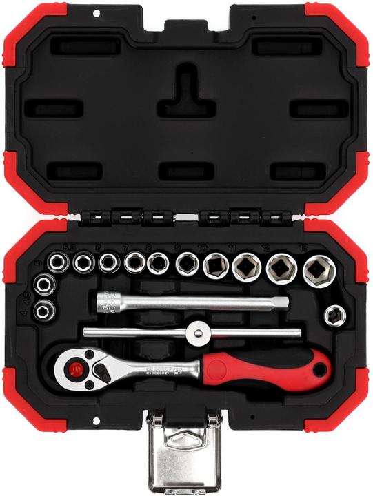 Produktbild Gedore Red red Steckschlüsselsatz, 16-teilig, Mit Umschaltknarre, Ratsche, Steckschlüssel, 1/4"