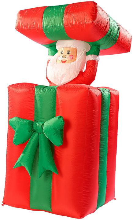 Infactory Selbstaufblasender XXL Santa im Geschenk