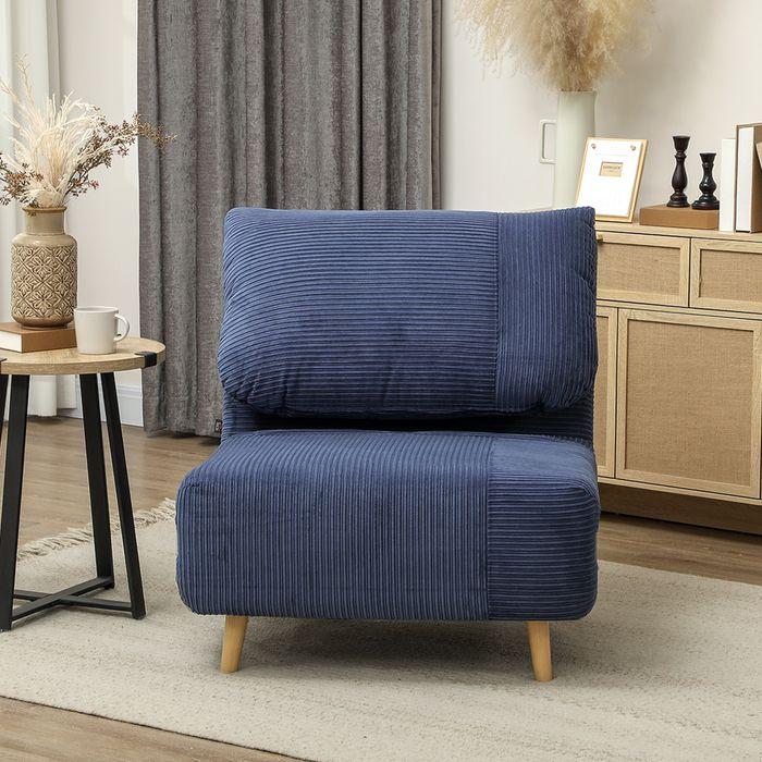 Produktbild Swisshandel24 2-in-1 Schlafsofa Schlafsessel Klappmatratze Gästebett Klappbett Blau