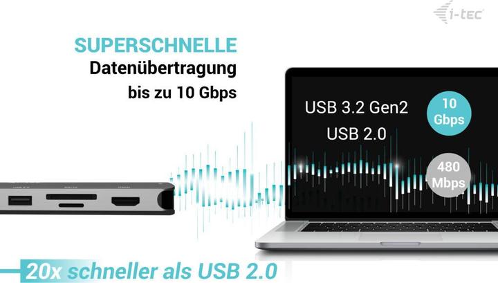 Actual product image i-tec USB-C Nano 3x LCD Dock (USB-C, 3 Ports)