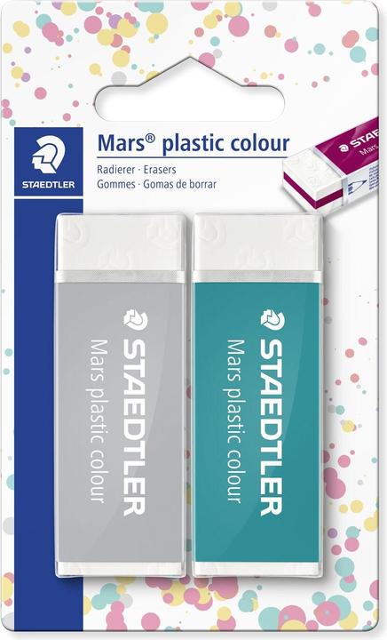 Actual product image Staedtler Mars plastic colour 526 50 E1 Eraser Blister card with 2 erasers