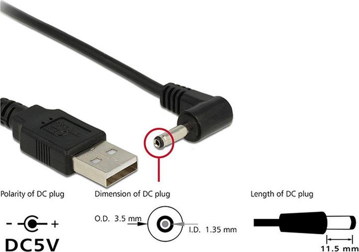 Produktbild Delock USB Stromkabel (1.50 m, USB 2.0)