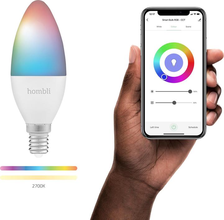 Actual product image Hombli Smart Bulb (E14, 4.50 W, 385 lm, 2 x, F)