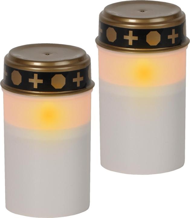 Immagine prodotto Star Trading Luce tombale a LED con timer | Candele gravi LED con batteria | Set di 2 candele LED pe (2 x)
