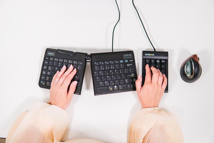 Actual product image Evoluent Goldtouch Keyboard USB Numeric (DE, Cable)