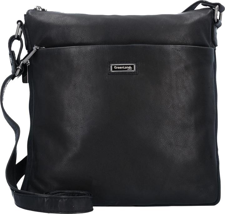 Greenland Nature Black Nappa Umhängetasche Leder 29 cm
