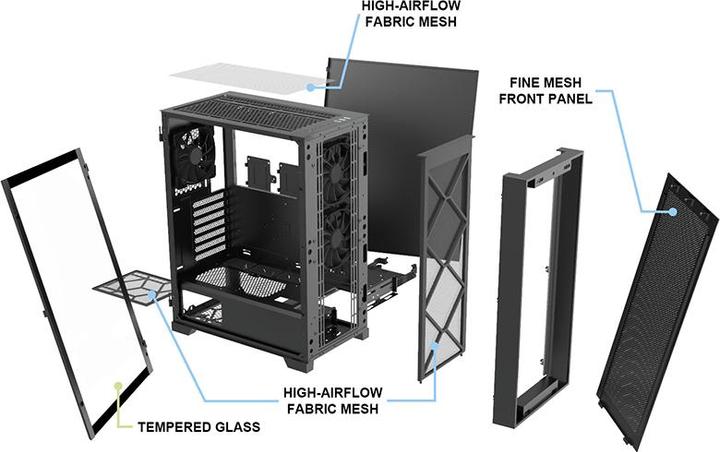 Actual product image Montech Air 1000 Lite Black (mATX, Mini-ITX, ATX)